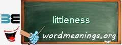 WordMeaning blackboard for littleness